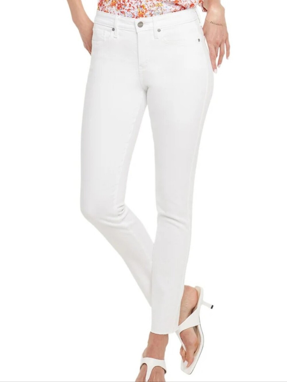 NYDJ Alina White Convertible Ankle Jeans | Size 14P - NWT